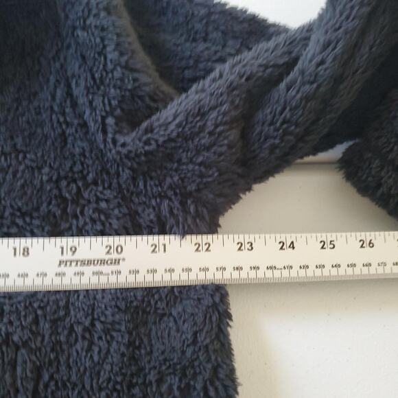 J.Crew Pullover Womens Medium Black Sherpa Fleece Half Zip Teddy Cozy FA21 AZ295 - Picture 6 of 9